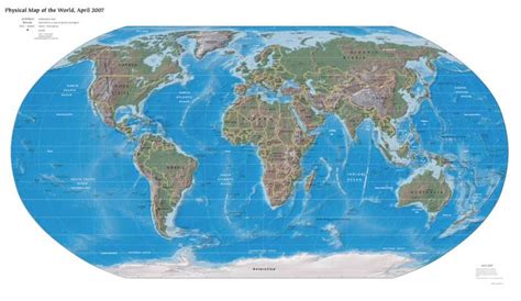 World Map Physical Wall Chart Paper Print Maps Posters In India How