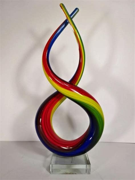 Murano Style Art Glass Swirl Sculpture Multi Color On Jul 29 2014 Wilton Gallery In Fl