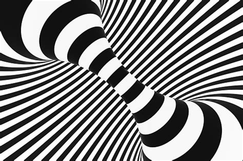 Black And White Spiral Tunnel Striped Twisted Hypnotic Optical Illusion