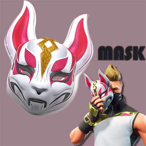 Fortnite Unisex Fox Drift Skin Mask Cosplay Costume Sale Eye Masks For