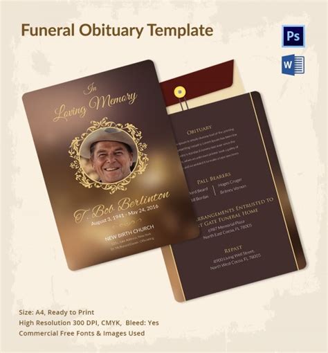 Obituary Template 10 Free Word Psd Format Download Free And Premium