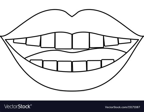 Monochrome Silhouette Of Smiling Mouth Royalty Free Vector