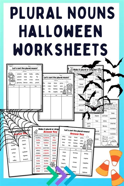 Singular And Plural Nouns Worksheets S Es Or Ies Halloween