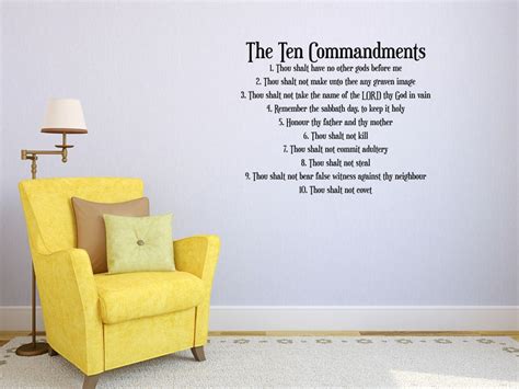 The Ten Commandments Decal For Wall Scripture Wall Sticker Etsy