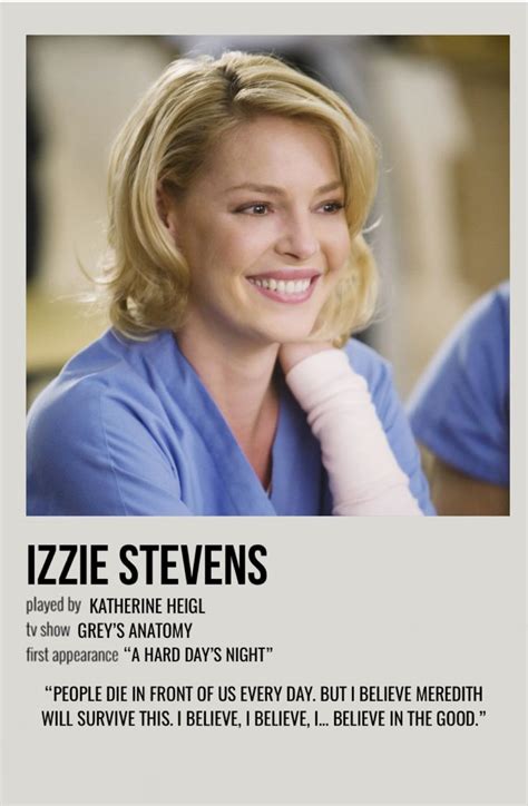 Izzie Stevens Greys Anatomy Greys Anatomy Characters Izzie Stevens