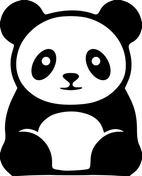 Cute Sitting Panda Outlines Vector Illustration 26615738 Vector Art At