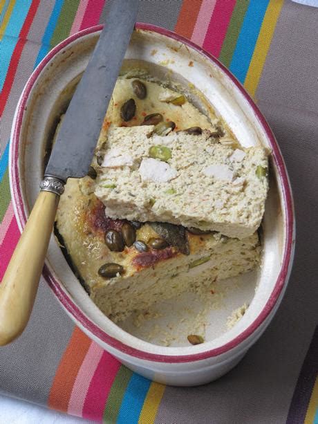 The name terrine also refers to the earthenware vessel used to cook it, which also serves as a mold. Terrine de poulet aux pistaches de Liliane