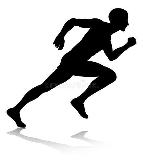 Running Man Isolated Vector Silhouette Sprinting Runner