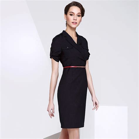 China Short Sleeve Women Dress Slim Elegant Formal Office Lady Dress