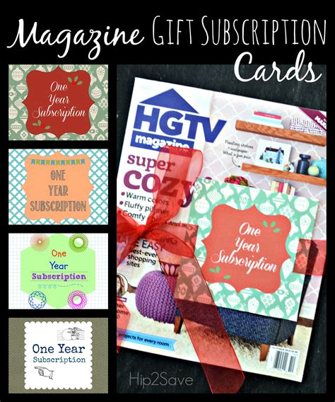 Free Printable Magazine T Subscription Cardstags