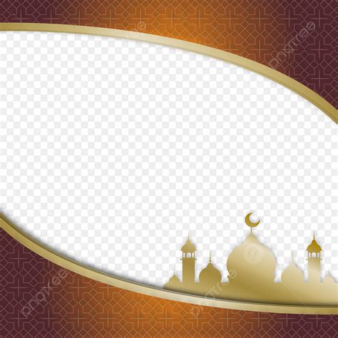 Gambar Dekorasi Perbatasan Bingkai Islami Dengan Masjid Emas Dalam