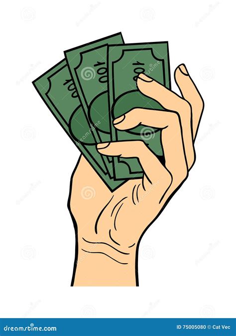 Human Hand Holding Dollar Money Vector Stock Vector Illustration Of