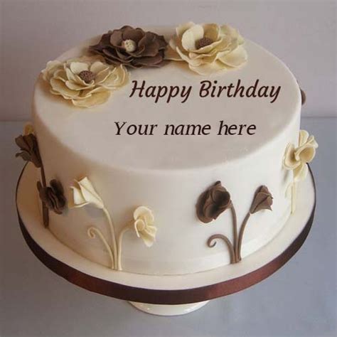 Best collection of happy birthday cake with name and photo available here with a lot of awesome features. flower decorated happy birthday cake pics name edit