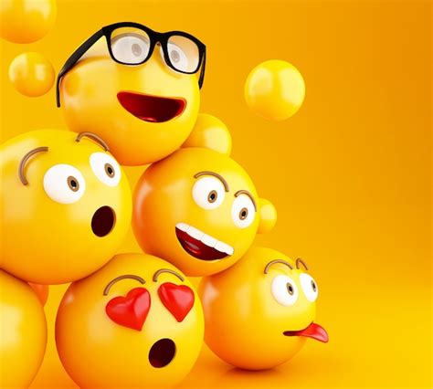 Iconos De Emojis 3d Con Expresiones Faciales Foto Premium