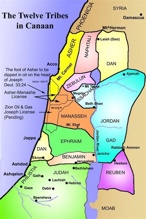 Map Of Canaan 12 Tribes The 12 Tribes In Canaan Gods Hebrew