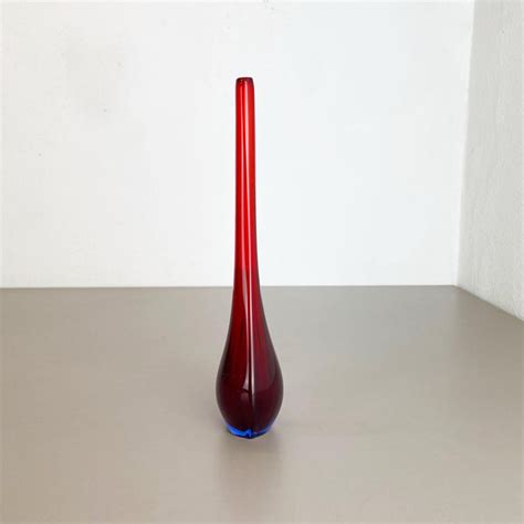 Large 1960s Murano Glass Sommerso 29cm Single Stem Vase By Flavio Poli Italy For Sale At 1stdibs