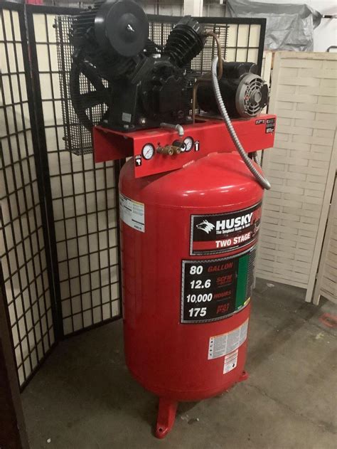 Sold Price 80 Gallon Husky Pro 2 Stage Air Compressor Nohs781003aj