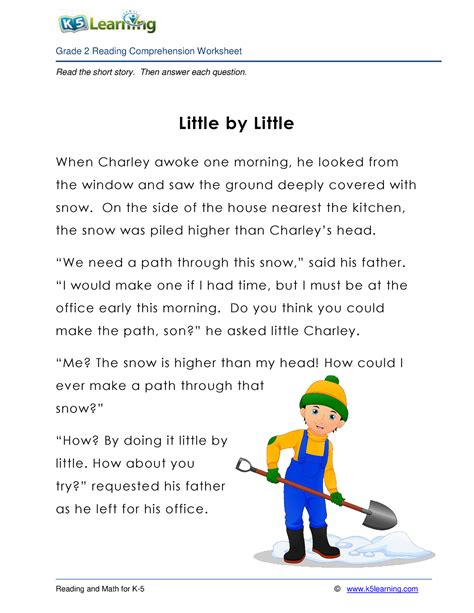 Grade 2 Story Little Read The Short Story Then Answer Each Question