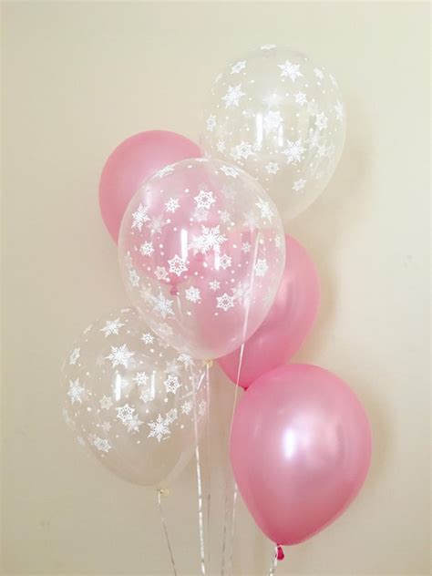 Pink And Snowflake Latex Balloons~winter Onederland First Birthday~baby