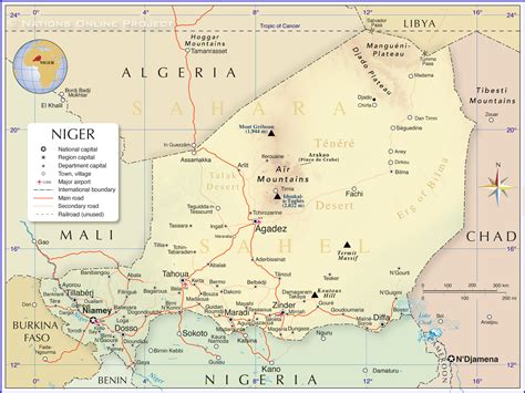 Political Map Of Niger Nations Online Project