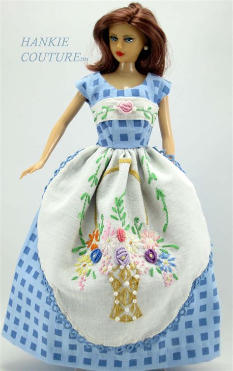 apron in flowers by hankie couture barbie dress dress crafts doll clothes