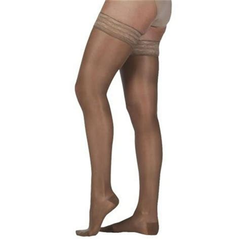 30 40 Mmhg Juzo Naturally Sheer Series Compression Stockings Thigh High Closed Toe Silicone