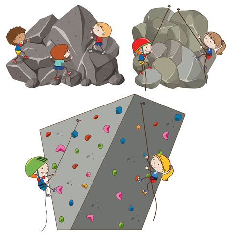 A Set Of Rock Climbing Activity 591629 Vector Art At Vecteezy