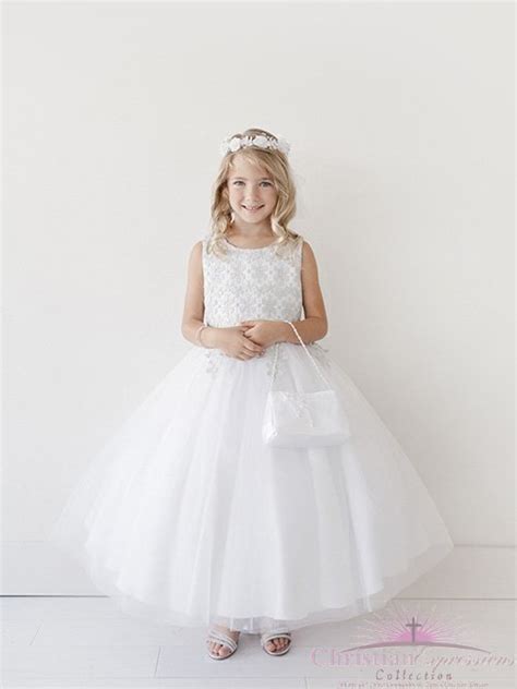 Girls First Communion Dress Lace Bodice Holy Communion Dresses For Sale