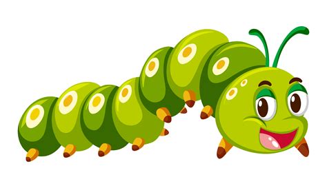 Green Caterpillar Crawling On White Background 605595 Vector Art At