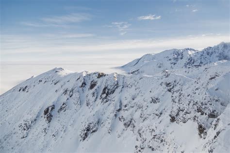 Snowy Mountain In Alaska Range In The Spring Stock Image Image Of