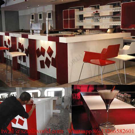 Prefab Led Coffee Shop Interior Furniture Bar Counter For Sale Modern