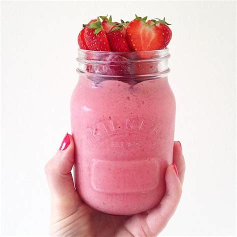 Strawberry Smoothie By Jennifermakes Summer Smoothies Strawberry Smoothie Mason Jar Mug
