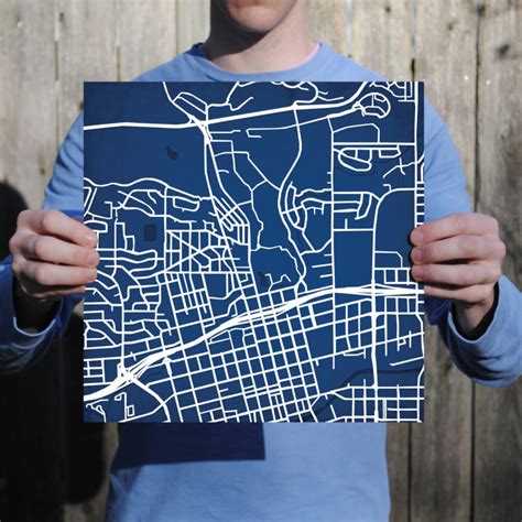 University Of Nevada Reno Campus Map Art By City Prints The Map Shop