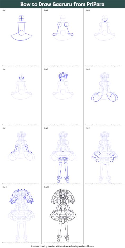 How To Draw Gaaruru From Pripara Printable Step By Step Drawing Sheet