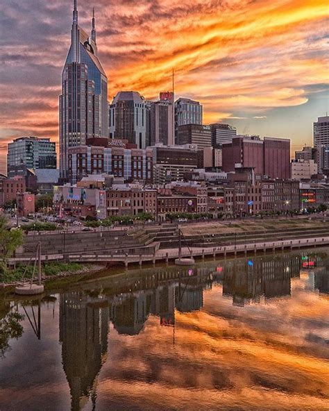 Brilliant Nashville Skyline At Sunset Photograph By Nashville