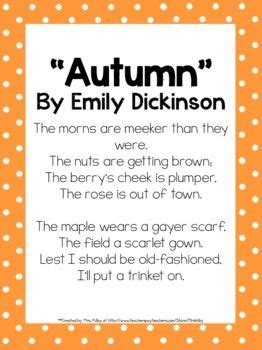 The poem is full of images that come alive through skilful use of words. 2nd Grade Mini Unit Using CCSS Exemplar Text Autumn Poem ...
