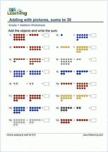 These math worksheets are tailored to first grade students. First Grade Math Worksheets | K5 Learning