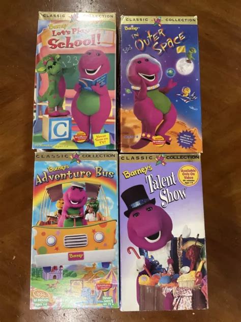 Barney Vhs Classic Collection Outer Space Talent Show Adventure Bus School S Picclick