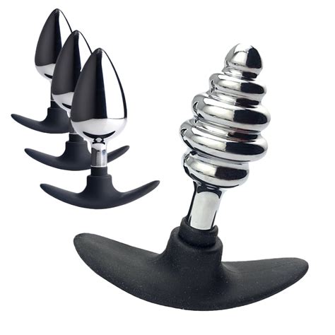 stainless steel butt plug anal massager spiral beads stimulation thread anal plug anus sex toy