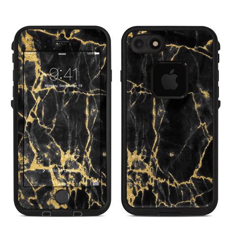 Lifeproof Iphone 7 Fre Case Skin Black Gold Marble By Marble