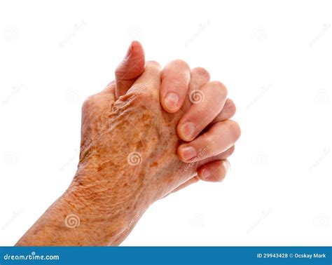 Elderly Womans Hand Stock Photo Image Of Pensioner Meditating 29943428