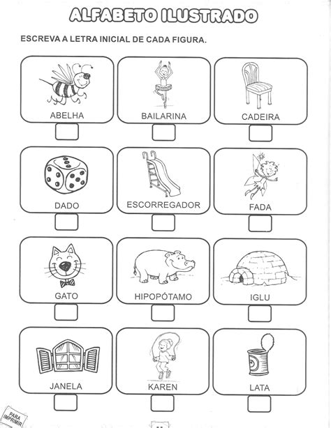 Atividades Alfabeto Ilustrado — SÓ Escola
