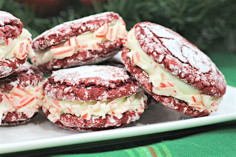 Red Velvet Stuffed Cookies With Peppermint Crunch Christmas