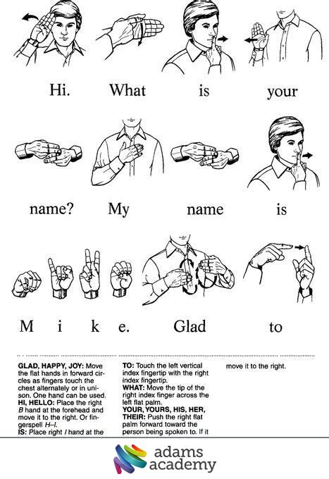 Sign Language Greetings Printable Mark Wilsons Kids Worksheets