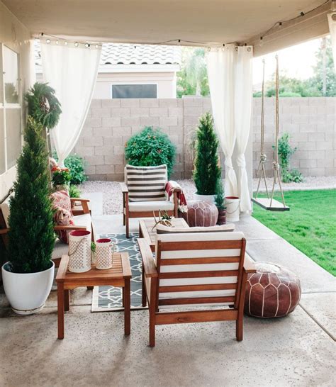 From modern small patio designs, beautiful, to a variety of furniture placed in this area. HOLIDAY PATIO DECOR — AVE Styles | Outdoor patio decor, Backyard patio furniture, Patio ...