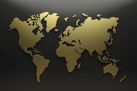 Gold World Map Print A Wallpaper