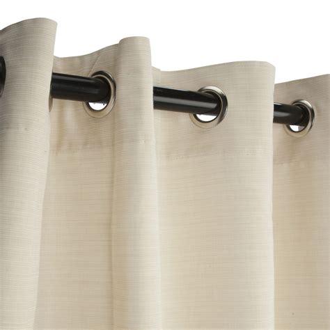 Shop Sunbrella Dupione Pearl Outdoor Curtain With Nickel Plated