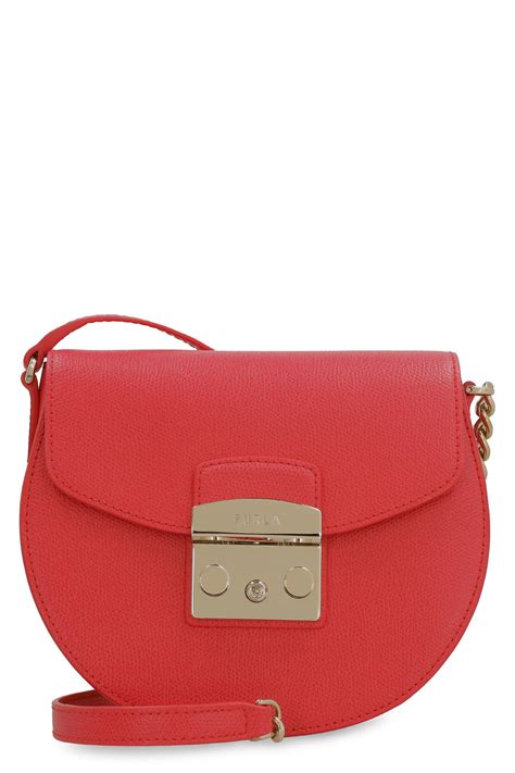 Furla Metropolis Leather Mini Crossbody Bag In Red Lyst