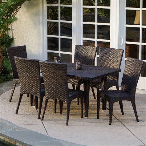 Brooke All Weather Wicker Patio Dining Set Seats 6