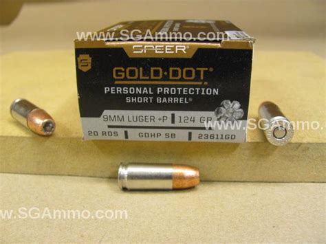200 Round Case 9mm Luger P 124 Grain Gdhp Speer Gold Dot Short